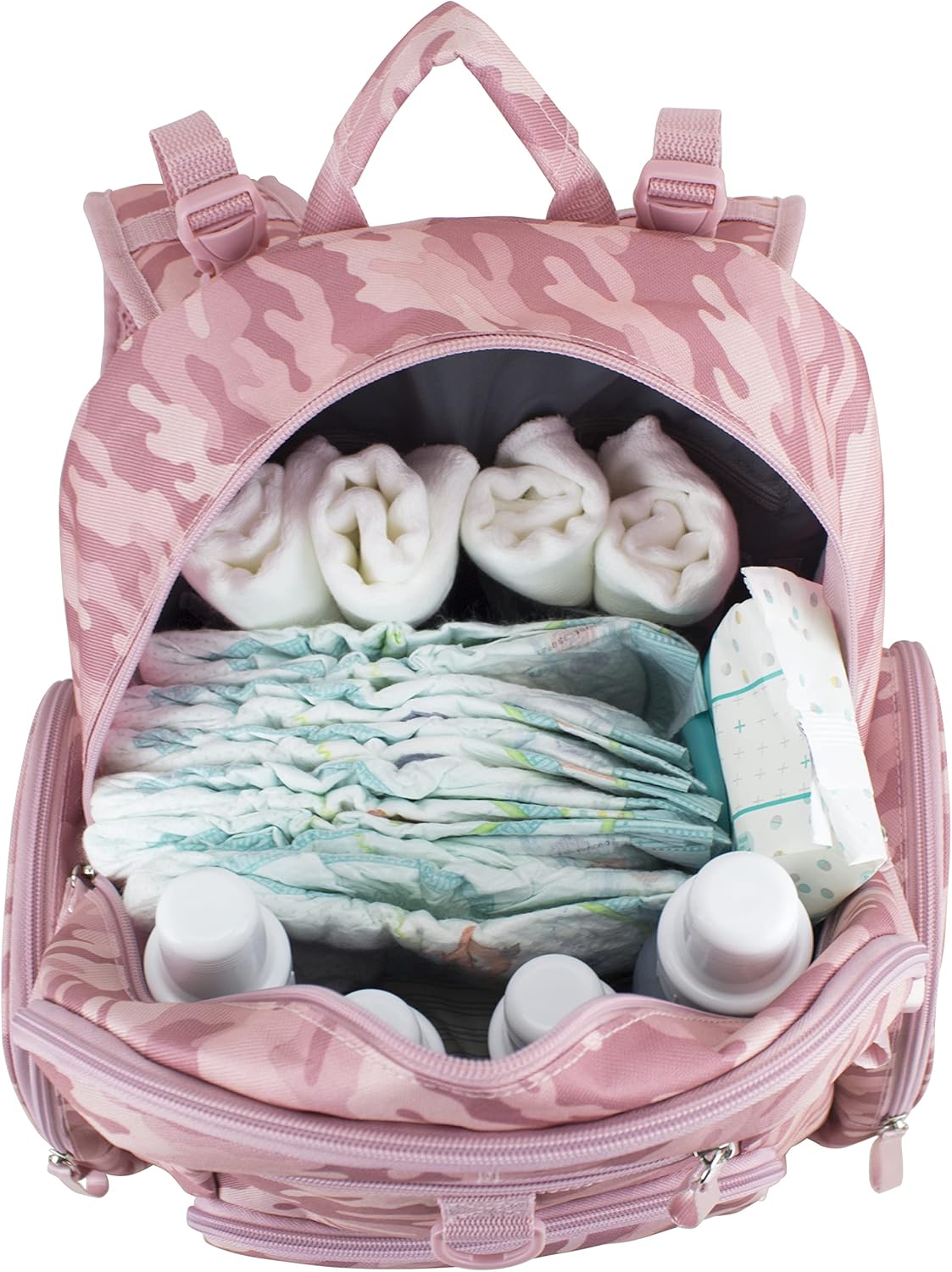 BODHI Baby Portable Diaper Changing Pad Diaper Changer Travel Bag, Changing Mat, Baby Changing Station, Infant Gift, Pink Camo