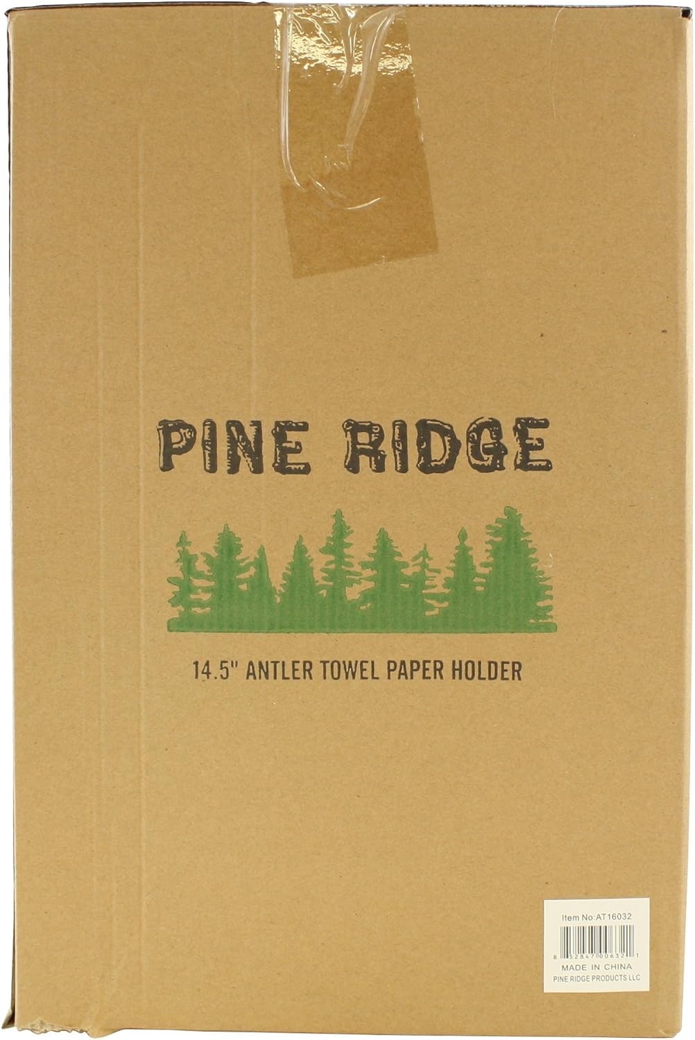 Pine Ridge 14.5" Updated countertop Antler Paper Towel Holder - Antler Collection, Rustic Design Magnetic Base Towel Holder for Home, Hunting Cabin and Lodge