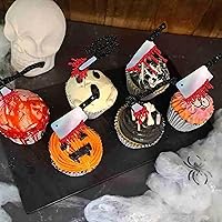 Vista 138 de Rsstarxi Paquete de 36 adornos para cupcakes de Halloween, bruja, fantasma, magdalenas, murciélagos, arañas, gatos, decoración de pasteles