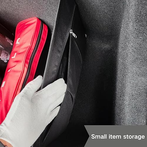 Miniatura 3 de Contenedores de almacenamiento para maletero modelo Y para Tesla Model 3, organizador de maletero trasero negro, organizador de caja de