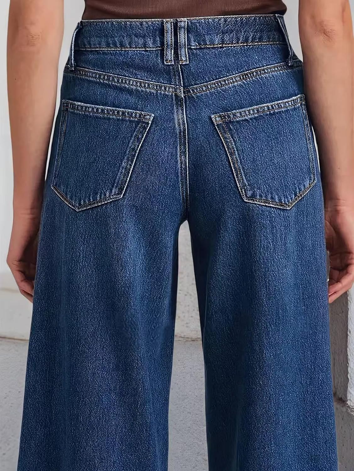 Women's High-Waisted Wide Leg Jeans Casual Relaxed Fit Stretch Denim Pants for Women Spring Daily