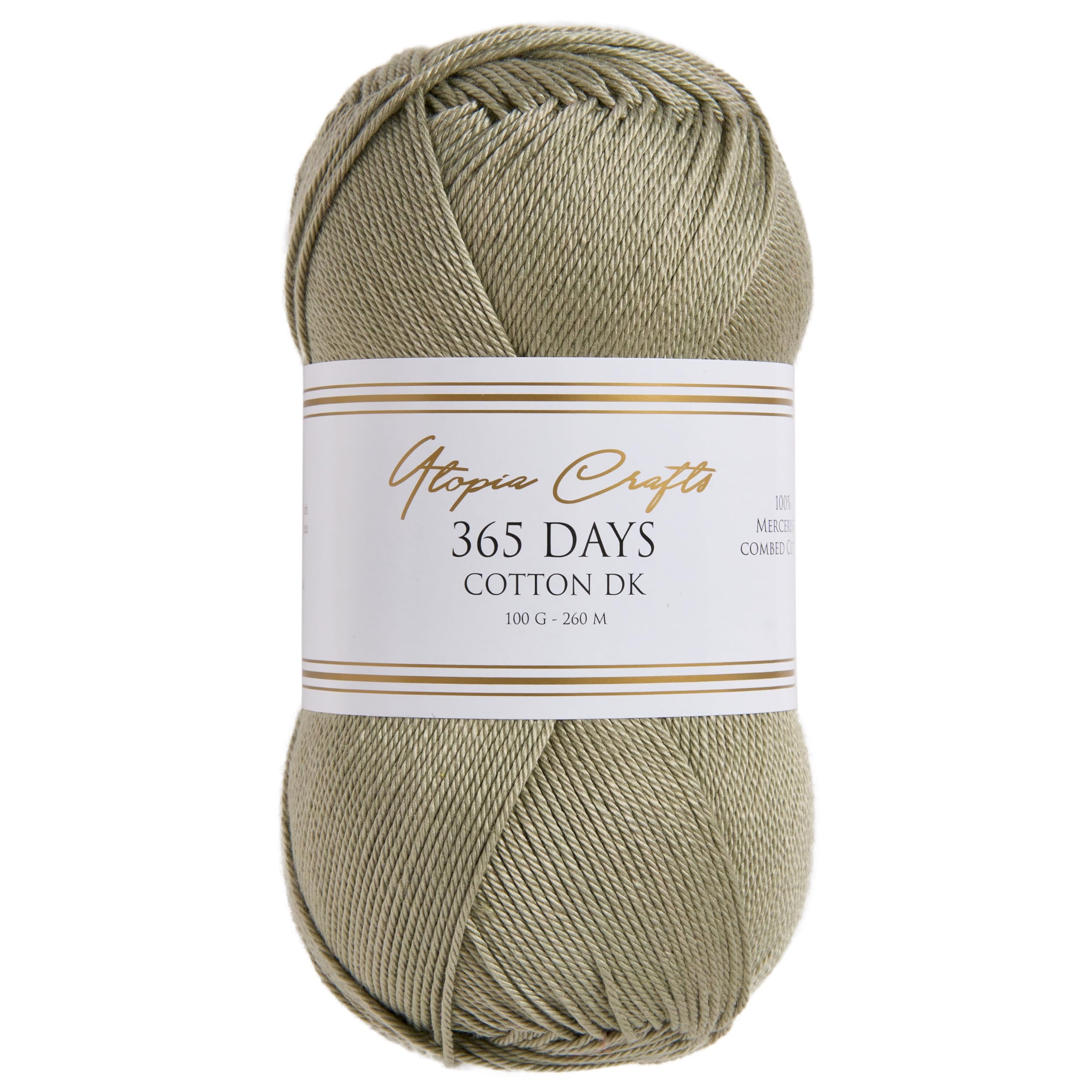 Utopia Crafts 365 Days Mercerised Combed Cotton DK Yarn for Knitting & Crochet 100g (Light Khaki) — image 1