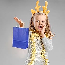 BLEWINDZ 32Pcs Small Paper Gift Bags with Tissues, Royal Blue Party Favor Bags with Handles, 8.7 Goodie Bag for Birthday, Shopping, Party Supplies