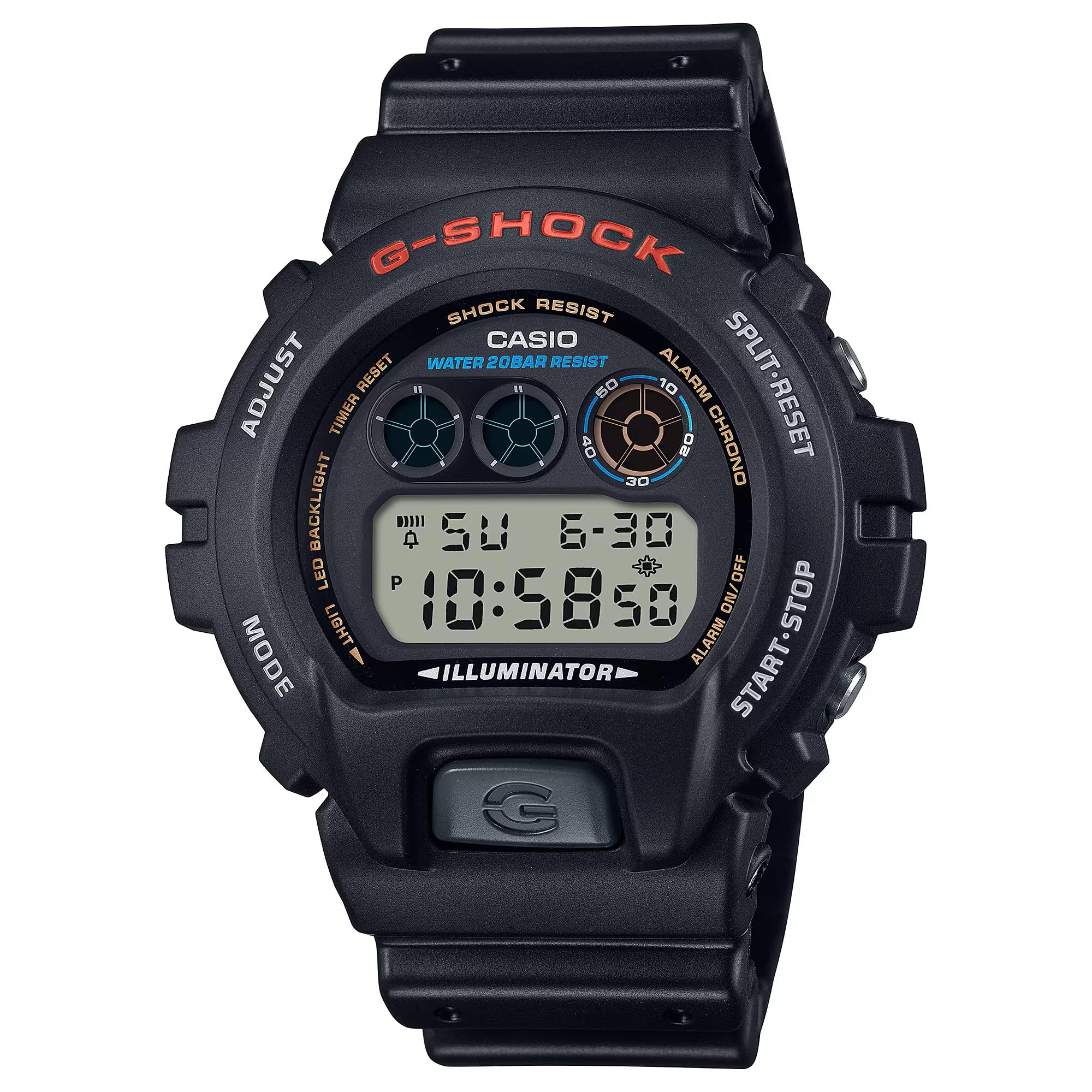CASIO G-SHOCK Watch Overseas Model EL Backlight DW-6900G-1VQ Black Parallel Import Goods