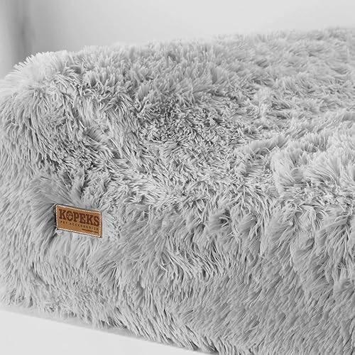 Miniatura 9 de Cama ortopédica jumbo para perros, cama para mascotas de espuma viscoelástica de 7 pulgadas de grosor con almohada con funda extraíble y forro
