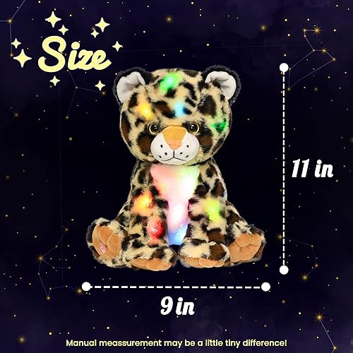 Miniatura 2 de Hopearl - Leopardo de peluche con luces LED, flexible, animales de la selva con luces de noche que brillan en la oscuridad, para festival,