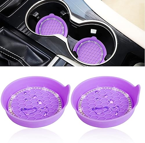 Miniatura 10 de Toiyason Posavasos universal para automóvil, soporte antideslizante para interiores de automóviles, engranaje rojo puro, paquete de 2