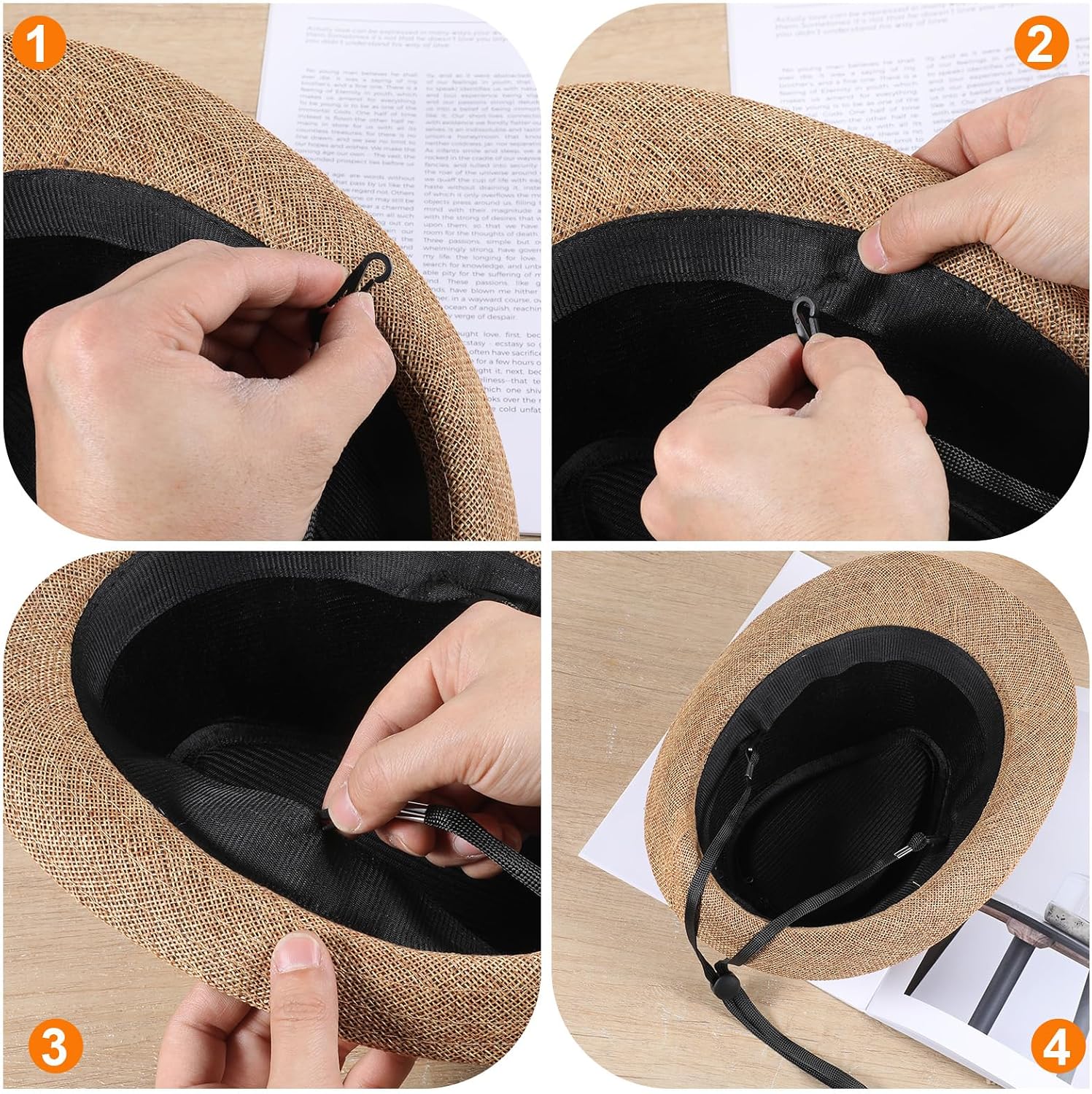 5 Pcs Adjustable Hat Strap, Elastic Hats Removable Chin Cord | Windproof Anti-Lost Cap Strap Clips Suitable for Outdoor Activities