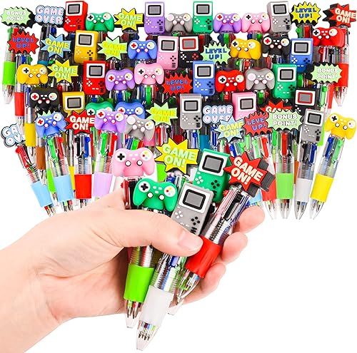Vista 7 de LiYiQ 25 Piezas Bolígrafos Multicolores de Videojuegos en Uno de Dibujos Animados Lindos y Divertidos 4-en-1 Bolígrafos Lindos a Granel Kawaii