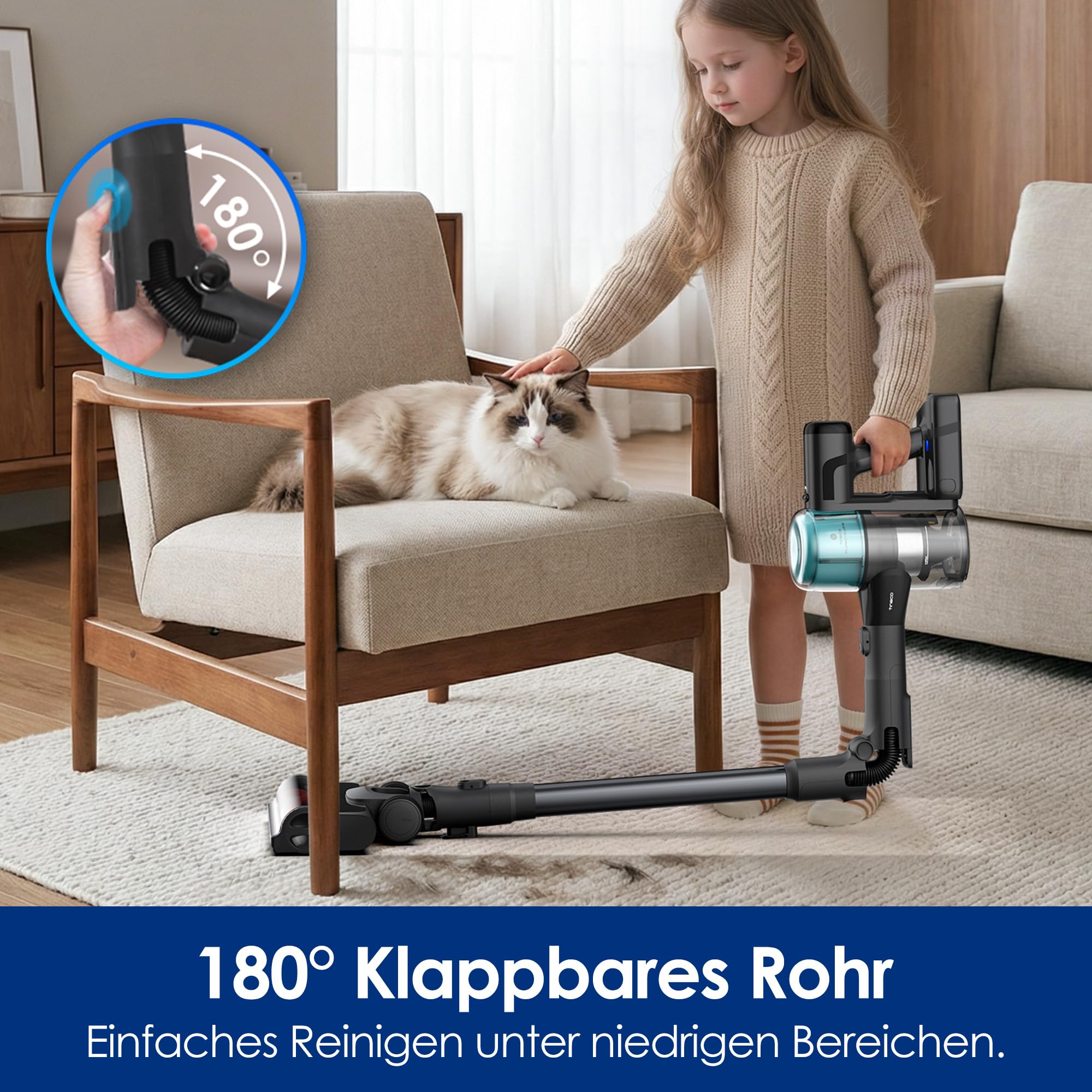 Tineco Pure ONE S50 PRO Pet Akkusauger, ZeroTangle, 200AW Saugleistung.