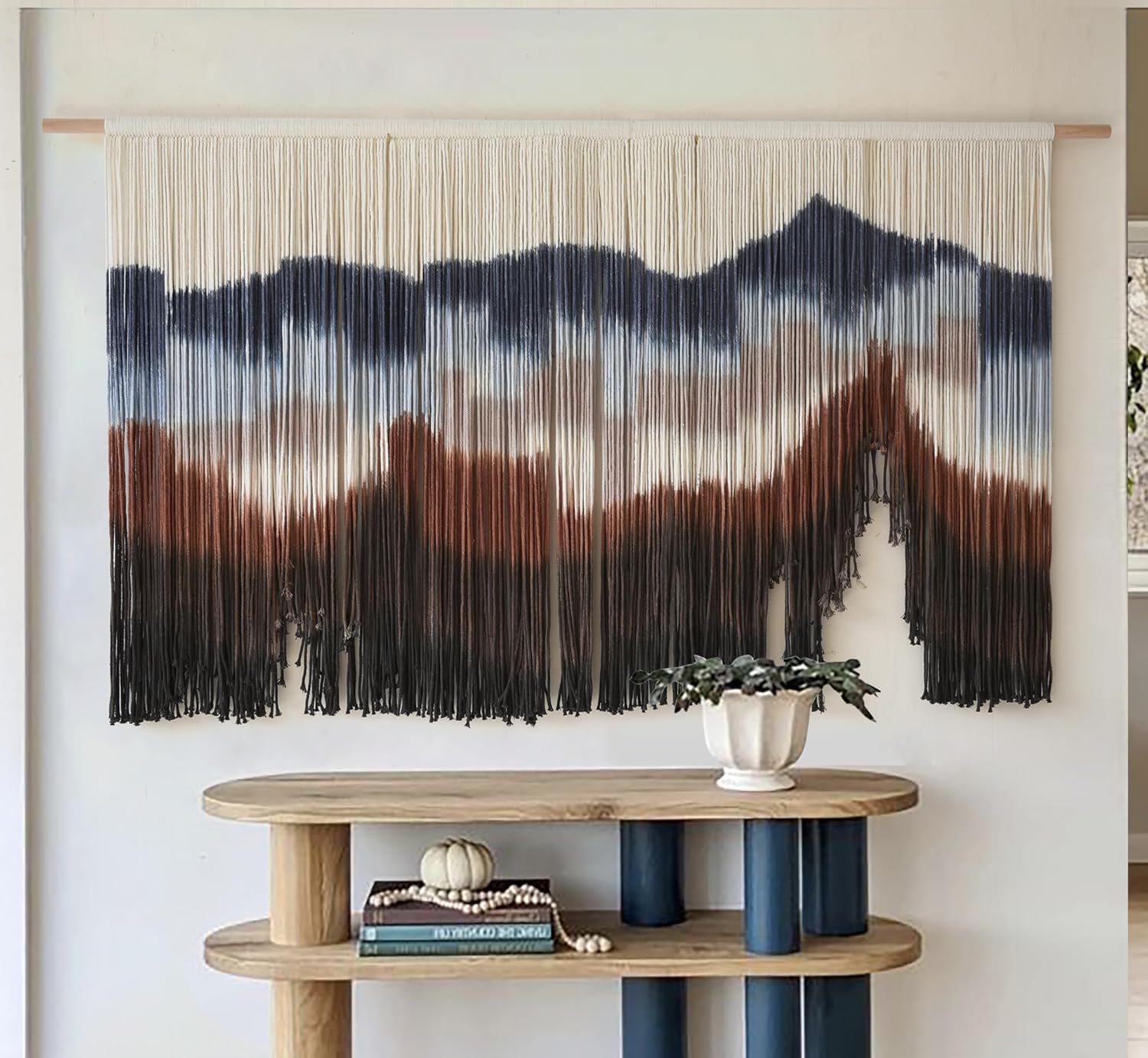 Flber Large Macrame Wall Hanging 57" W x 31" L