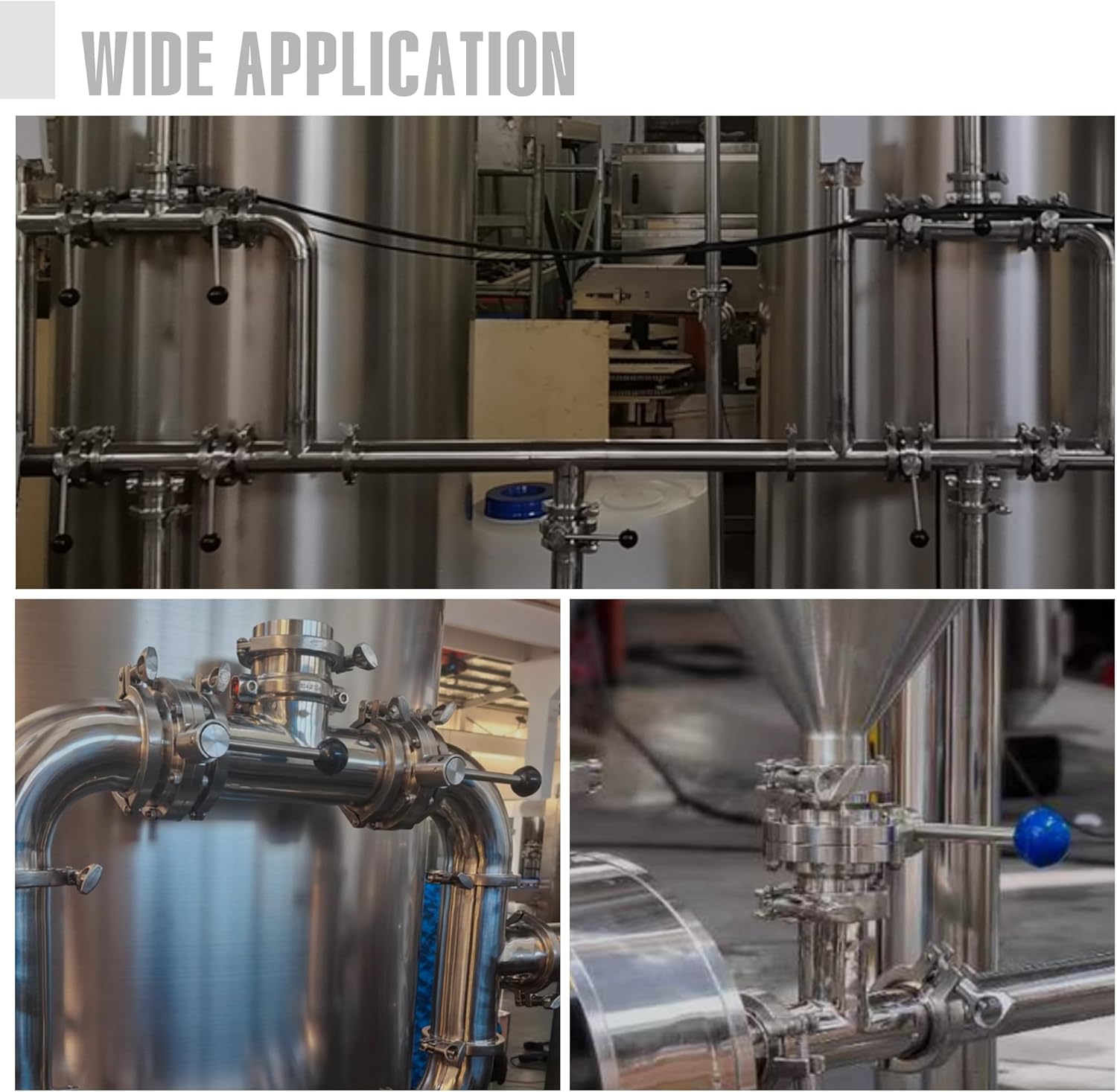 2 Pack 1.5Inch Tri Clamp Butterfly Valve, Sanitary 304 Stainless Steel Manual Pull Handle Valve, Fits 1.5" Tri-clamp Clover, for Homebrew Dairy Food & Beverage(1.5" Tube OD)