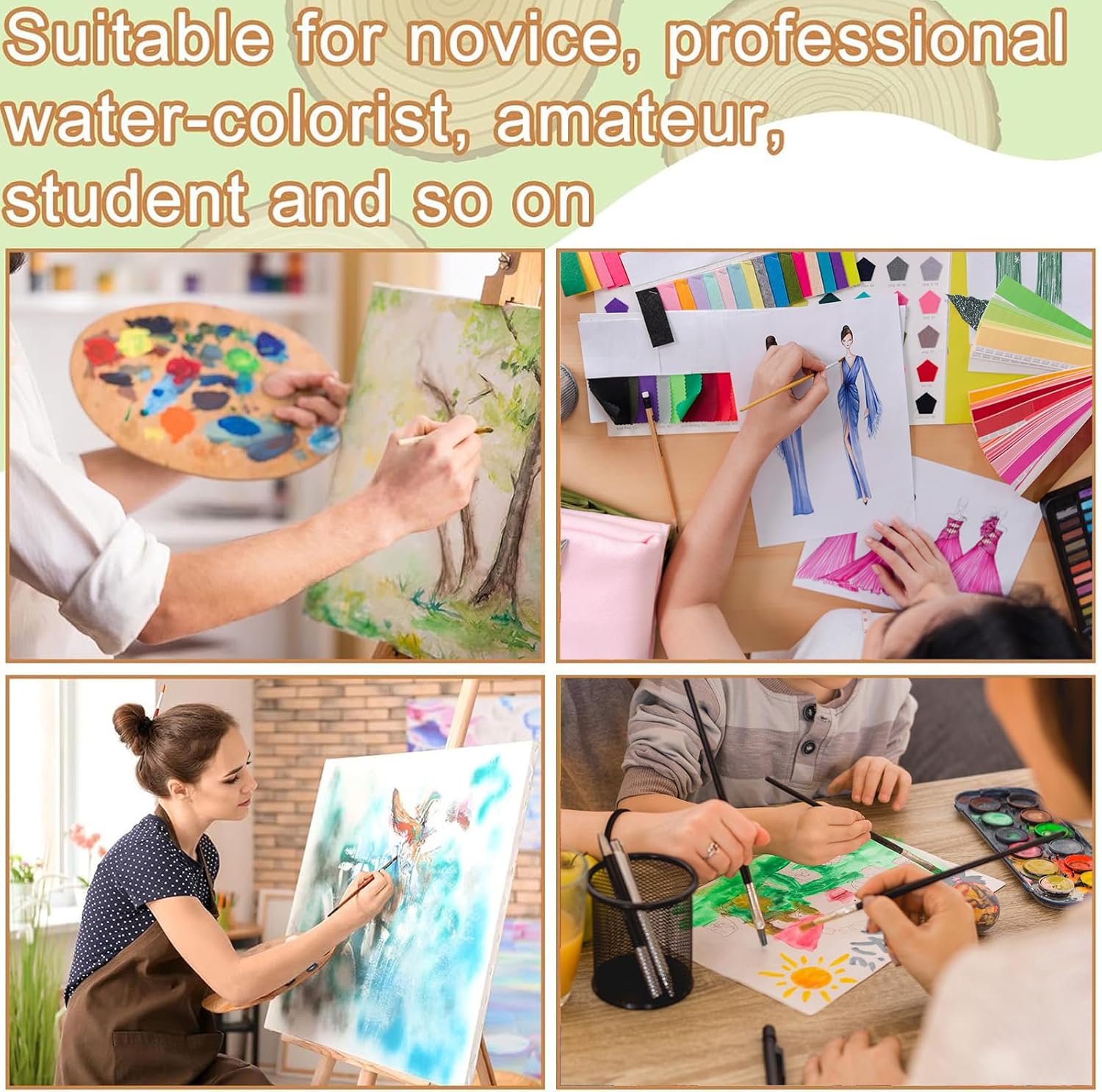 TecUnite 120 Sheets Cotton Watercolor Paper White Cold Press Loose Drawing Paper Bulk Easter Gifts for Beginner Watercolorist Artists Adults, Drawing Craft Sketching(9 x 12 Inch,230gsm)