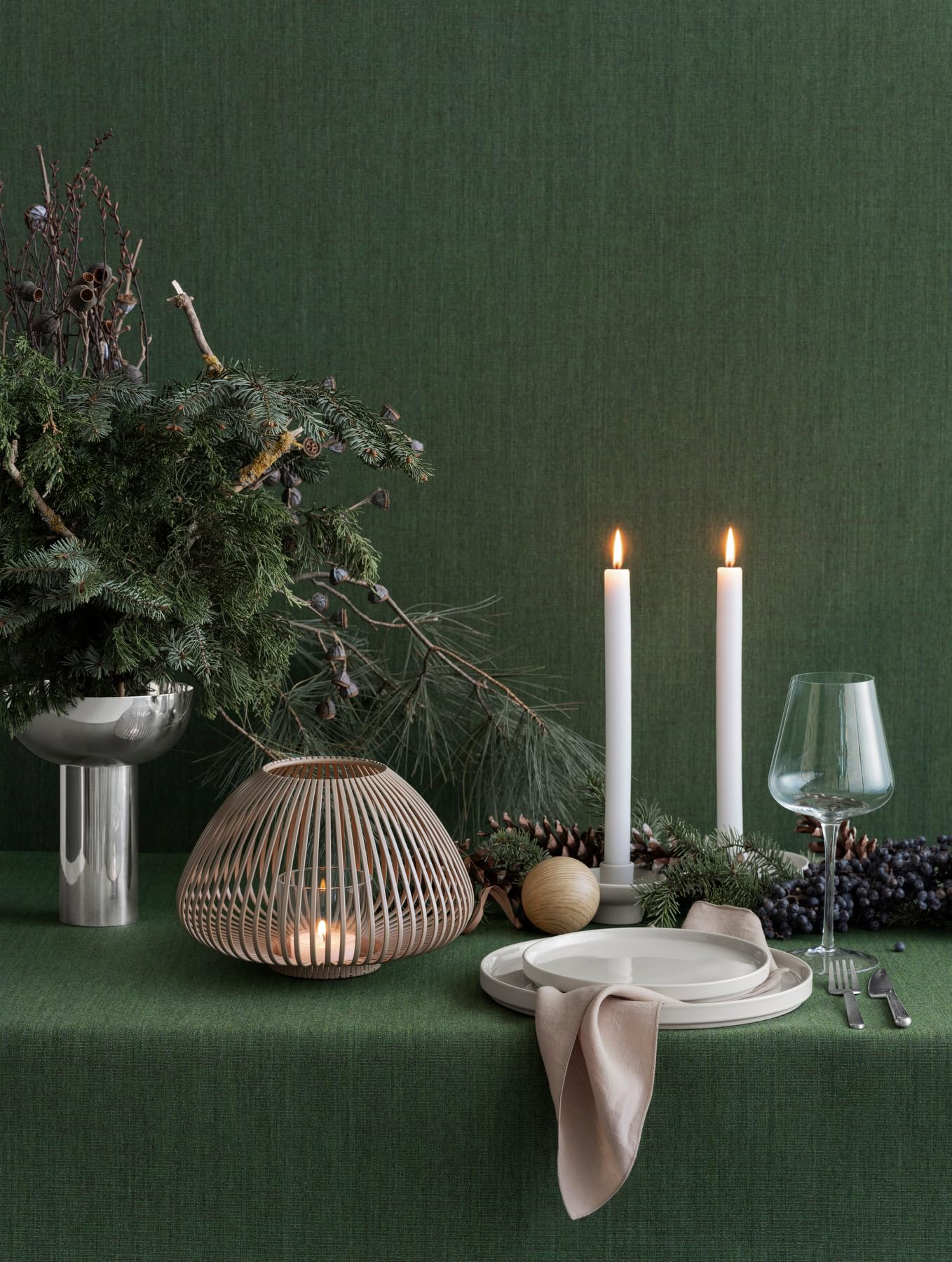 blomus Laterne -LYVA- | Nomad | Größe S | 25Ø x 17H cm | Kerzenhalter Beige | Windlicht aus Stahl inkl. Glaszylinder | Laterne Deko | Indoor Windlicht