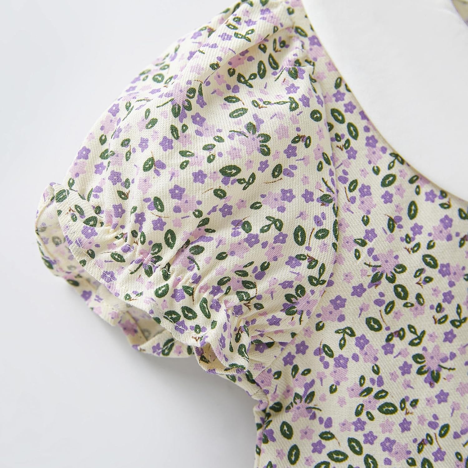 pureborn Baby Toddler Girl Woven Dress Short Sleeve Cotton Playwear Dresses 0-5T - Image 5