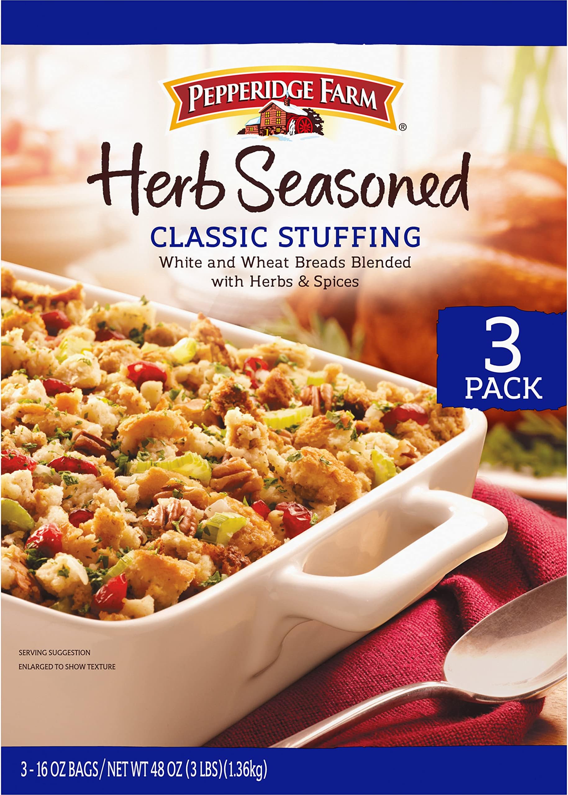 Herb Seasoned Classic Stuffing, 16 Oz (Pack of 3)