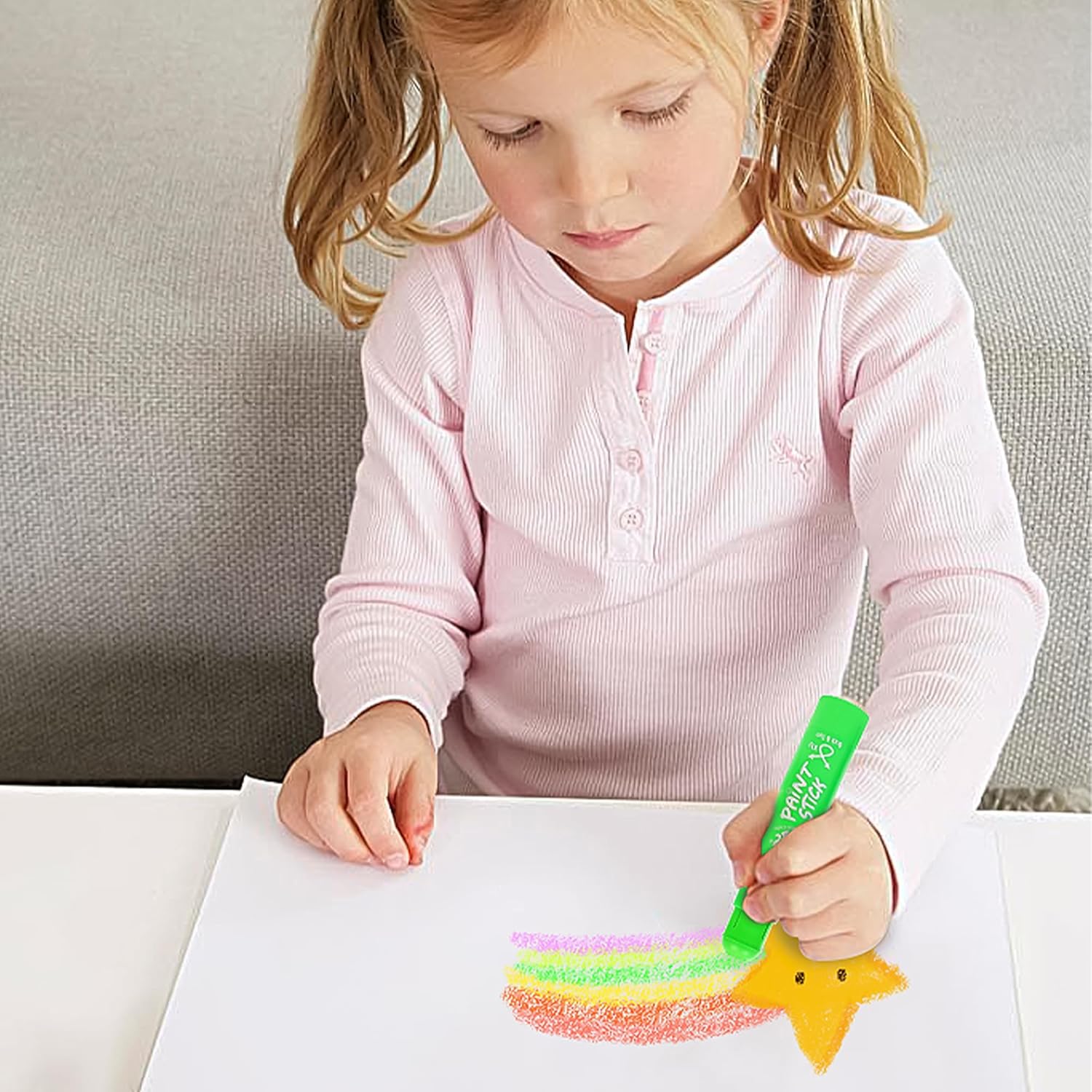 TBC The Best Crafts Paint Sticks, 12 Colors Pastel, Washable, Non-toxic, Tempera Paint Sticks for Kids and Students (72 Colors 6 * 12 set)