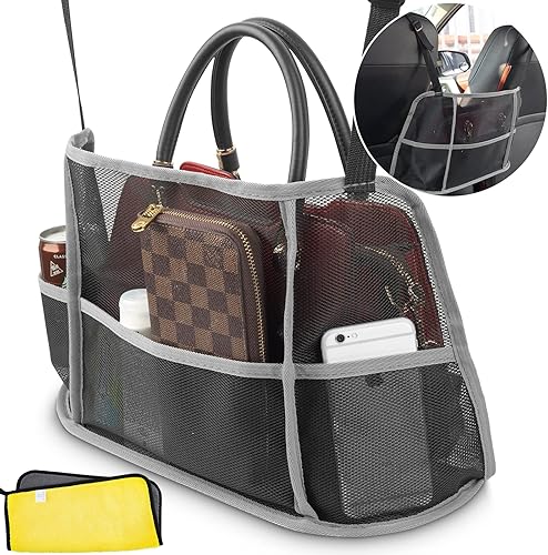 AutoChoice - Bolsa de bolsillo con 3 bolsillos, también una barrera para mascotas y niños (estilo de lujo y gris) (1 paquete)