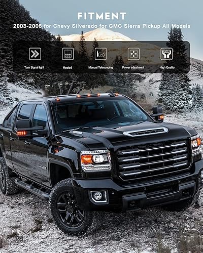 Vista 79 de OCPTY Espejos de remolque para Gmc C2500 1988-2000 para GM 1988-2000 para Chevy para Gmc 1988-2001 para Gmc C/K 1500/2500 Suburban/Yukon 1992-1999