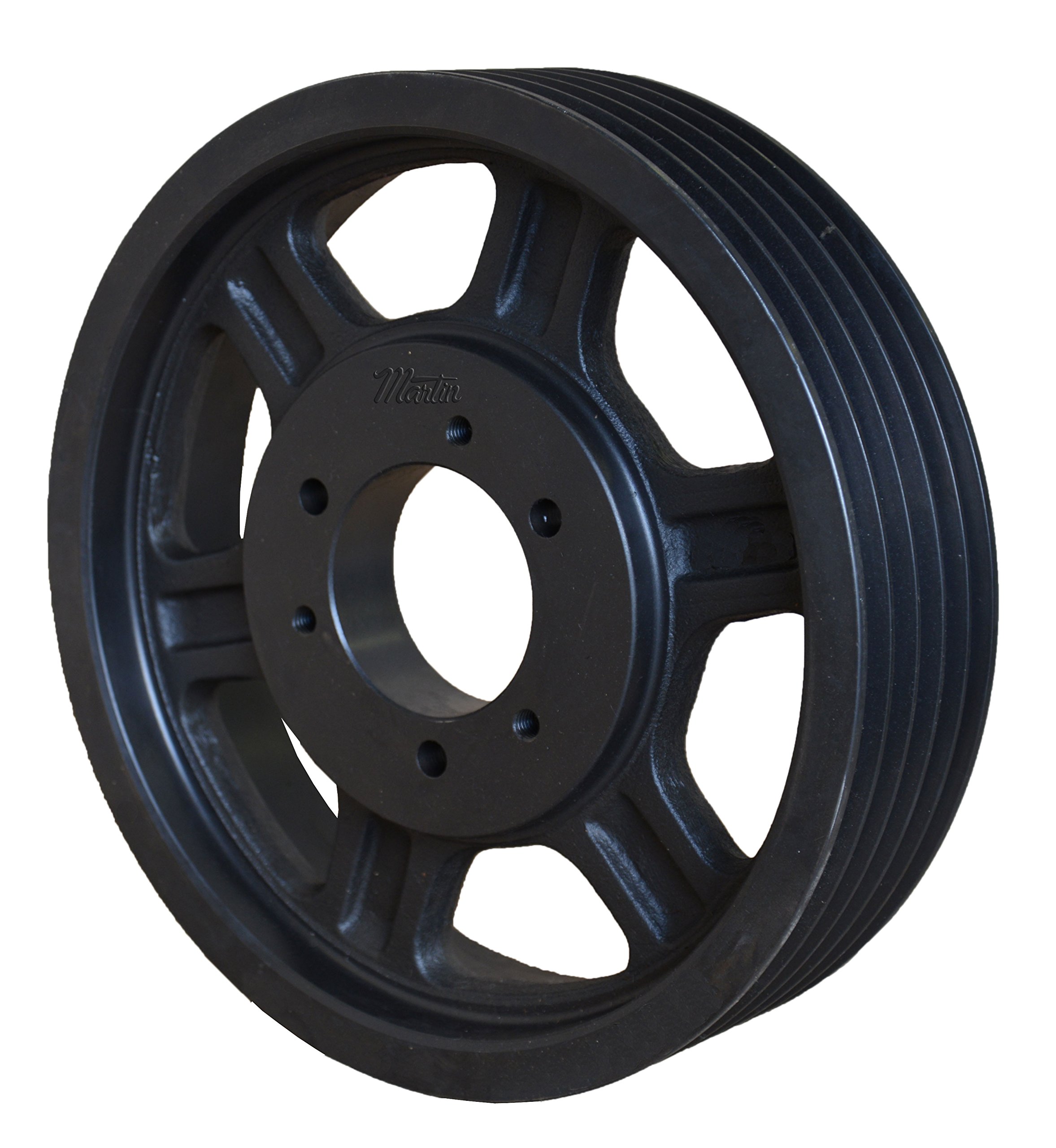Martin 5 8V 1250 F Hi-Cap QD Sheave, 8V Belt Section, 5 Grooves, F Bushing required, Class 30 Gray Cast Iron, 12.5