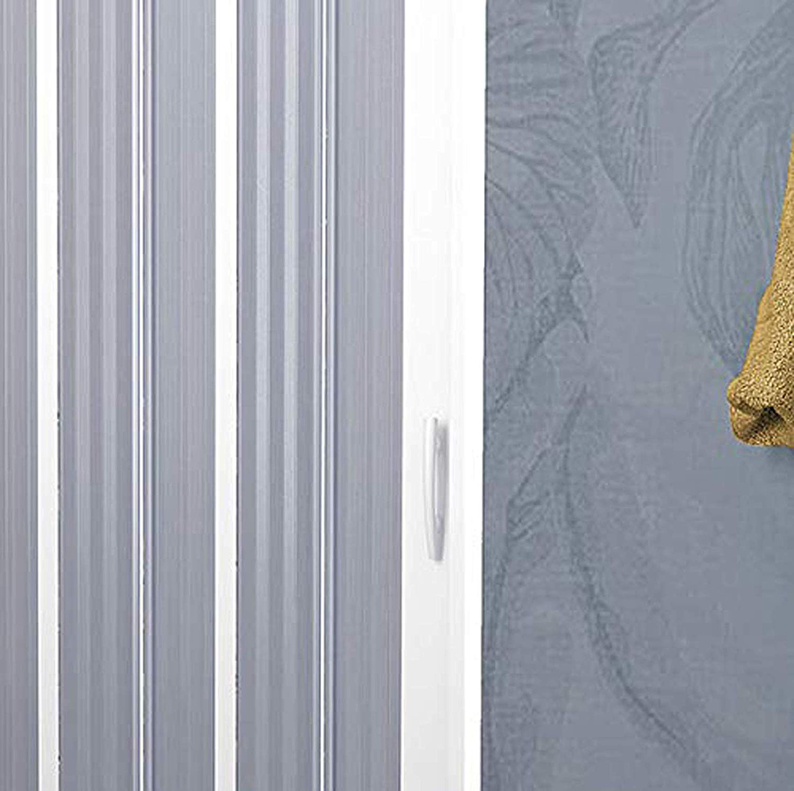 Forte: Parete doccia Flex a soffietto in PVC, Anticalcare, Riducibile, Resistente agli urti, Kit completo, 80L x 185H, Bianco