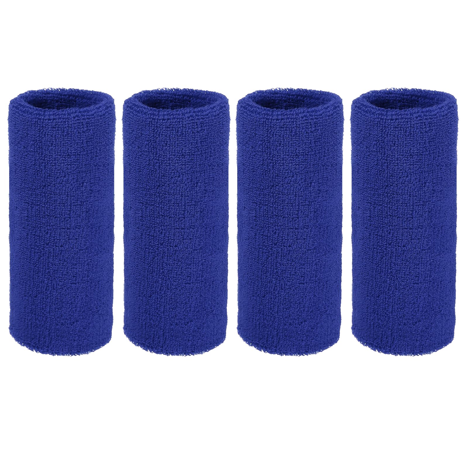 YELARXI Wristbands Sweatbands, Wrist Bands for Sweat Sports Wristbands 6x3 in & 4 Pack & Dark Blue-Fitting for (Tennis/Basketball/Football/Running/Working Out/Men & Women)