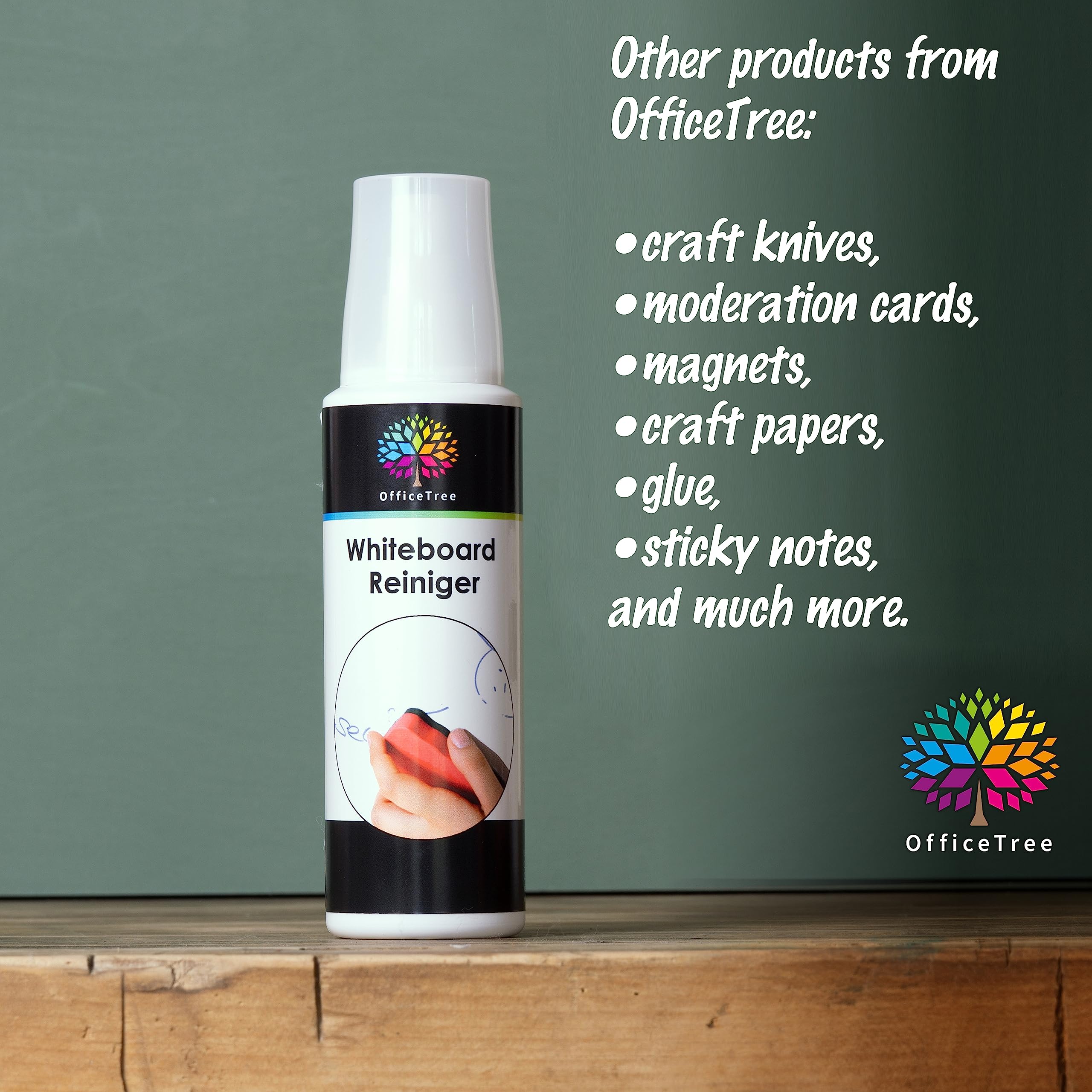 OfficeTree 2 x środek czyszczący do tablic suchościeralnych w sprayu 250 ml – Whiteboard Cleaner Spray do czyszczenia tablic suchościeralnych