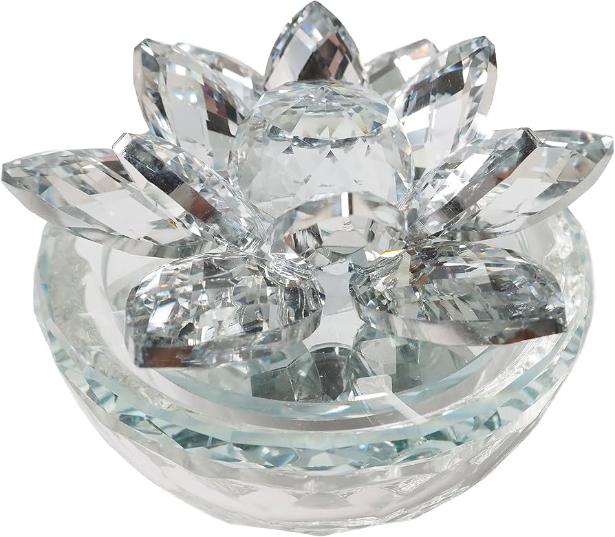 Amazon.co.jp: RELIGHT クリスタル サンキャッチャー 蓮の花 置物 水晶