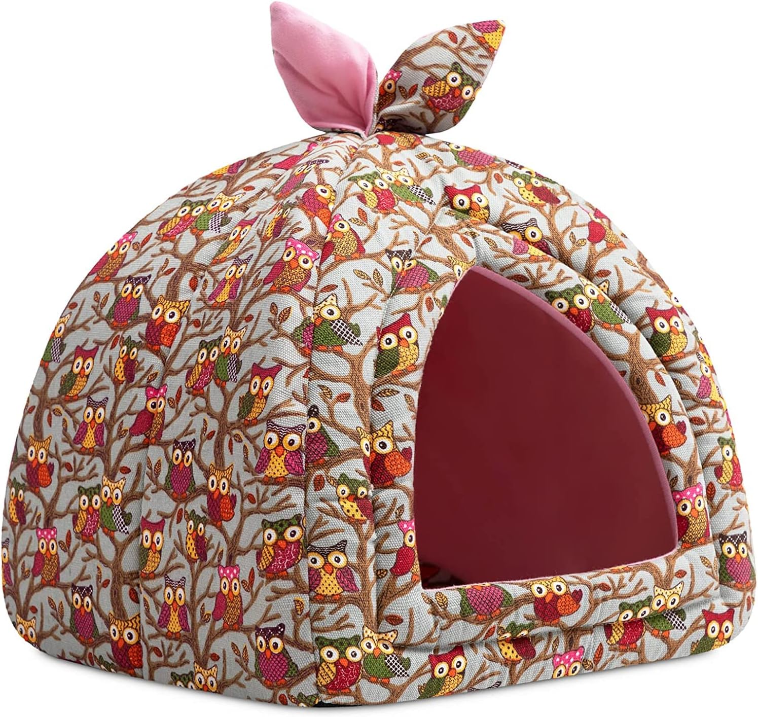 Hollypet Cat Bed Kitten Bed 2in1 Foldable Cat Cave Bed Igloo Pet Bed
