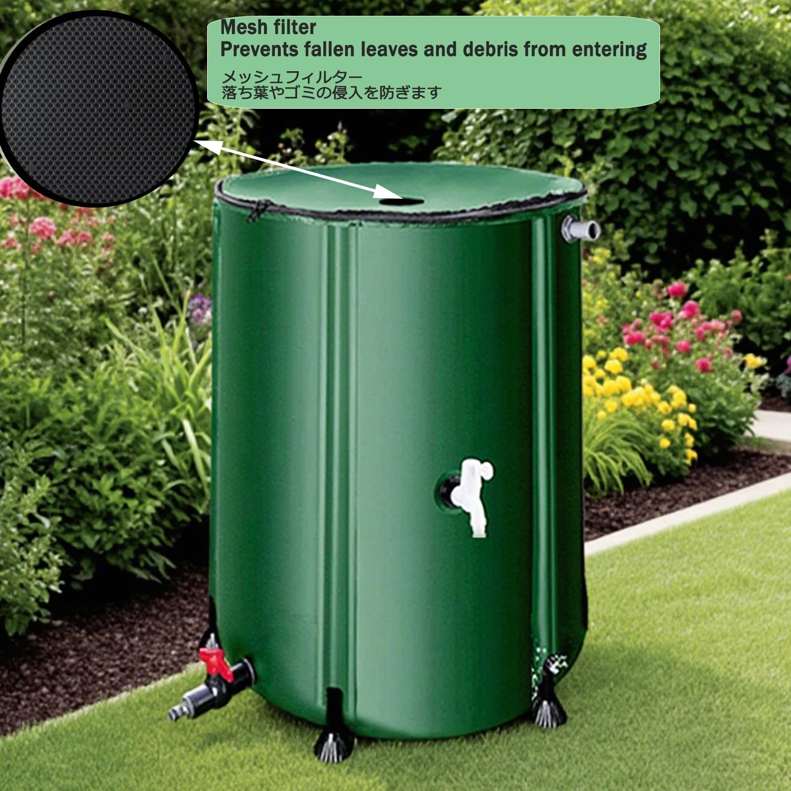 Bidón con Grifo，depósito De Agua Portátil，Tejido Resistente Al Desgaste, Gran Capacidad De Almacenamiento De Agua, Gran Adaptabilidad Y Amplia Aplicación.(Black,1000L)