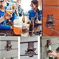 Vista 6 de RIVEENY Abrebotellas montado en la pared del búho del arrabio, decoración náutica, abrebotellas de cerveza