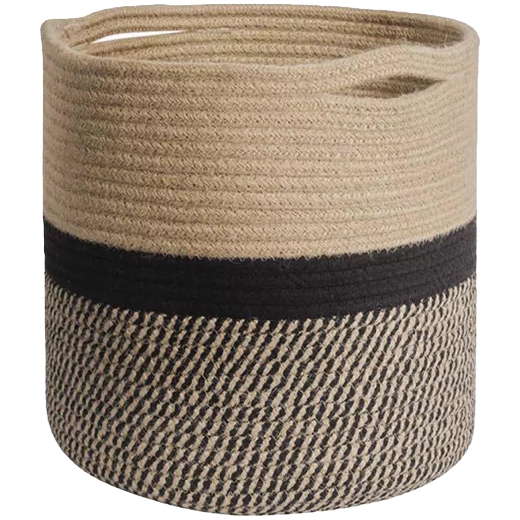 Wedhapy Plant Pots Plant Pots Cotton Rope Woven Planter Rustic Round 12in Basket with Handle Woven Basket for Gardening Laundry