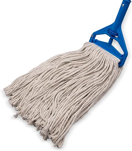 Vista 7 de SPARTA FLO-PAC - Cabezal de trapeador de algodón, punta cortada, banda estrecha con banda blanca para limpieza organizada, 36 pulgadas, bronceado