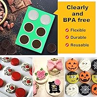 Vista 6 de Siodisr 2Pcs Oreo Cookie Chocolate Silicone Mold, 6-Cavity Round Cylinder Oreo Chocolate Cover Molds for Candy, Silicone Baking Molds for Mini