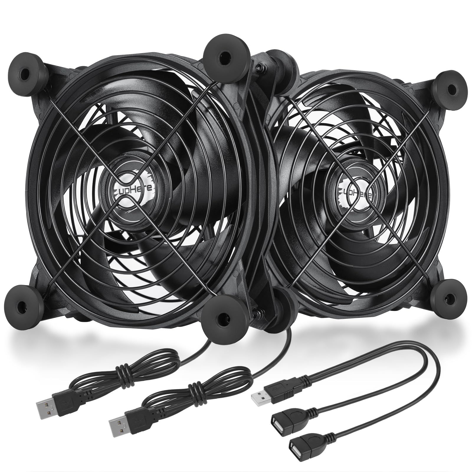 upHere 120mm Fan USB Powered Fans Quiet computer cooling 5v Fan Compatible for PC/Xbox/Playstation/TV Box,etc.,U1203