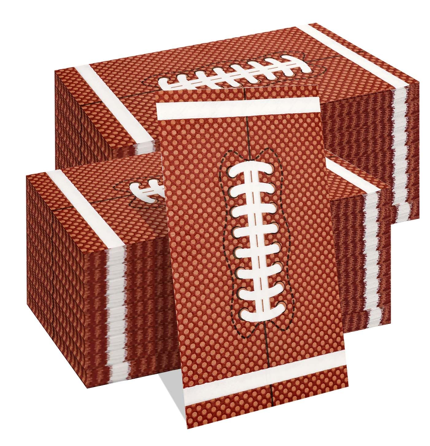 HEIPINIUYE 100 Pieces Football Paper Napkins 3-ply Bathroom Napkins Guest Disposable Hand Towels Dinner Napkins for Football Party Birthday Baby