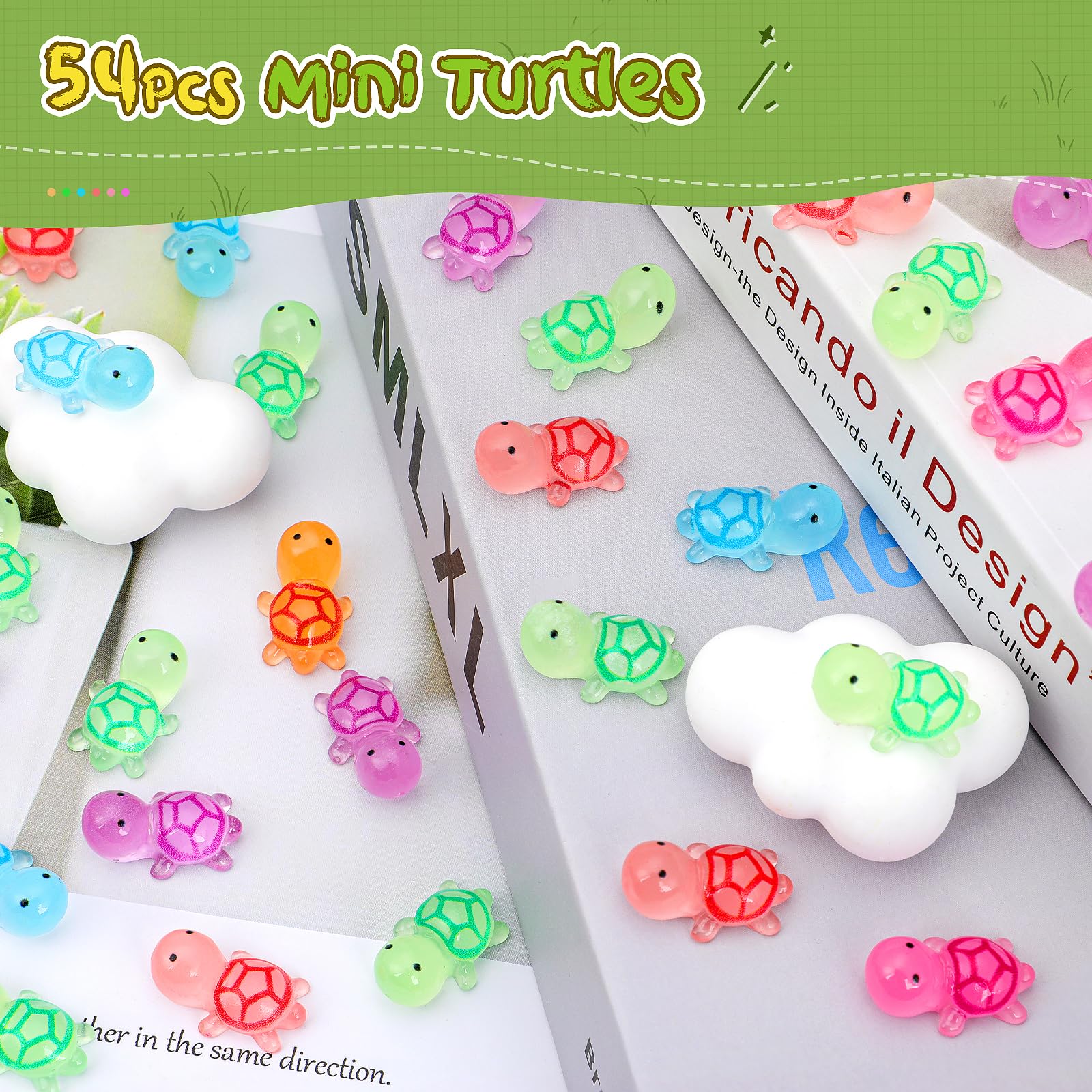 40 Mini Tortugas De Resina Brillantes - Figuras Que Brillan En La Oscuridad Para Manualidades | Con Caja Almacenamiento 40 Mini Tortugas De Resina Brillantes - Figuras Que Brillan En La Oscuridad Para Manualidades | Con Caja Almacenamiento