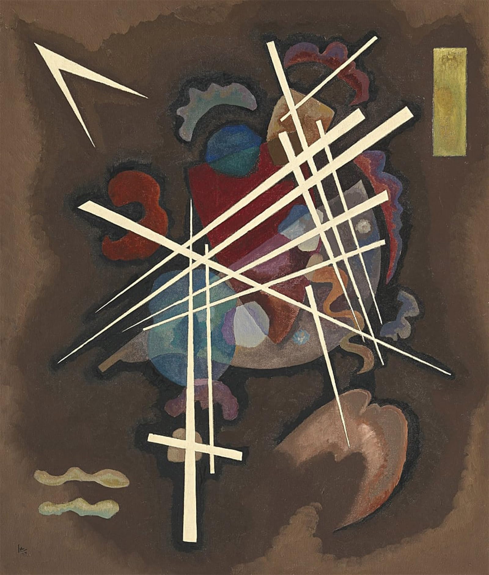 SERENDIPITP Abstract Painting Mural Print Picture Wall Decor Painting Grid Shape Netting by Wassily Kandinsky Vintage Wall Artwork for Home Decor 60x90cm