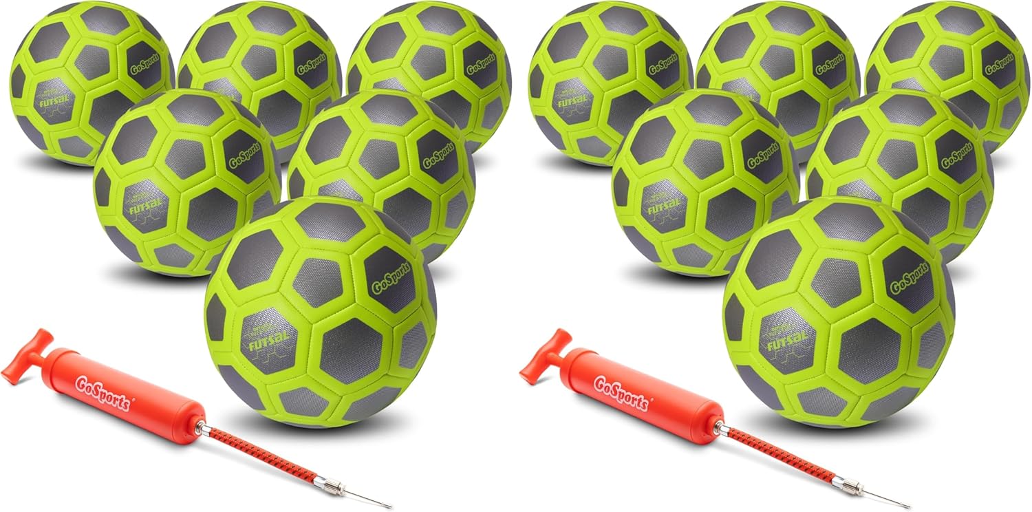 GoSports Elite Futsal Balls - Choose Single or Six Pack - Great for Indoor or Outdoor Futsal Games or Practice – Includes Pump