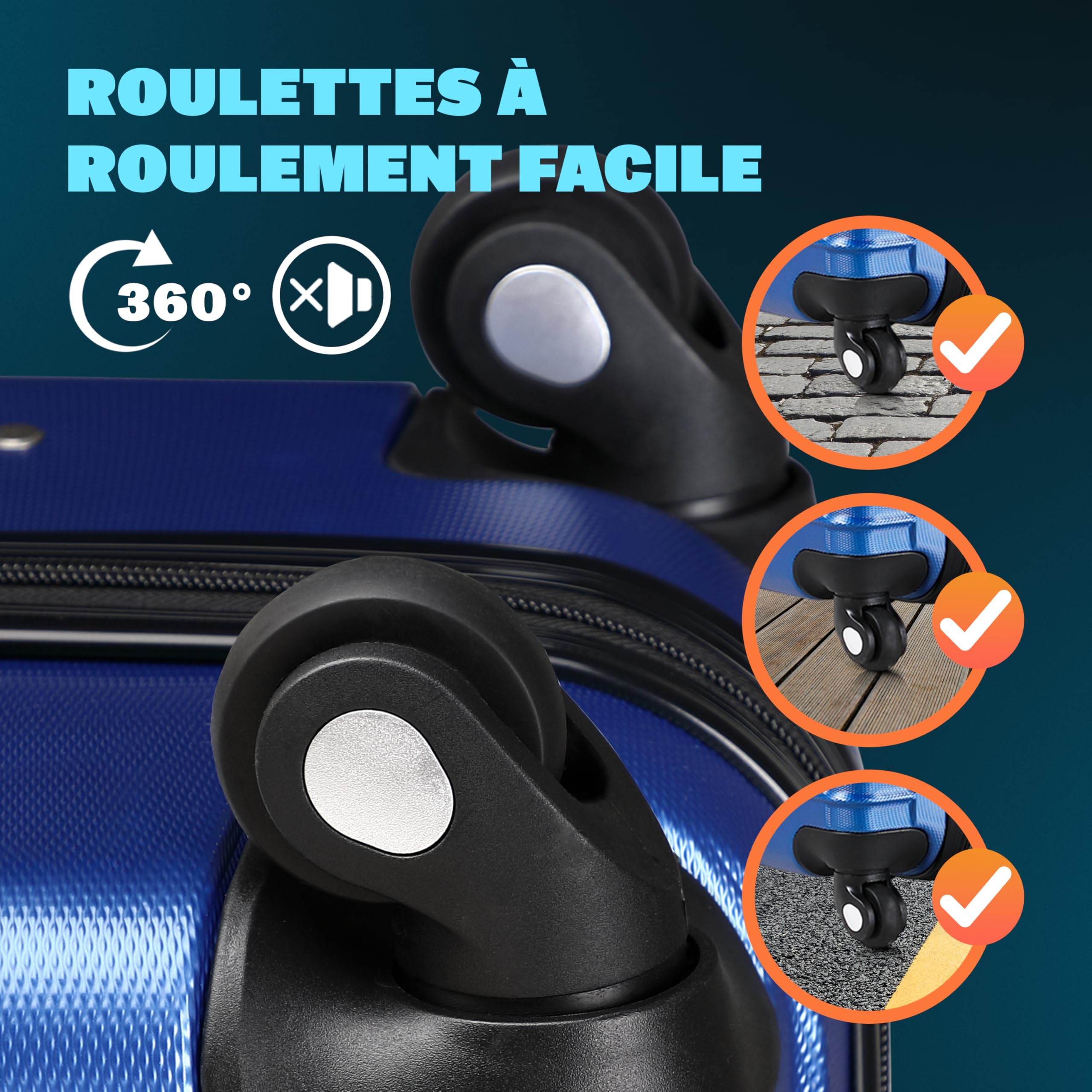 Monzana Set de 4X Valises Rigides Bleu S/M/L/XL