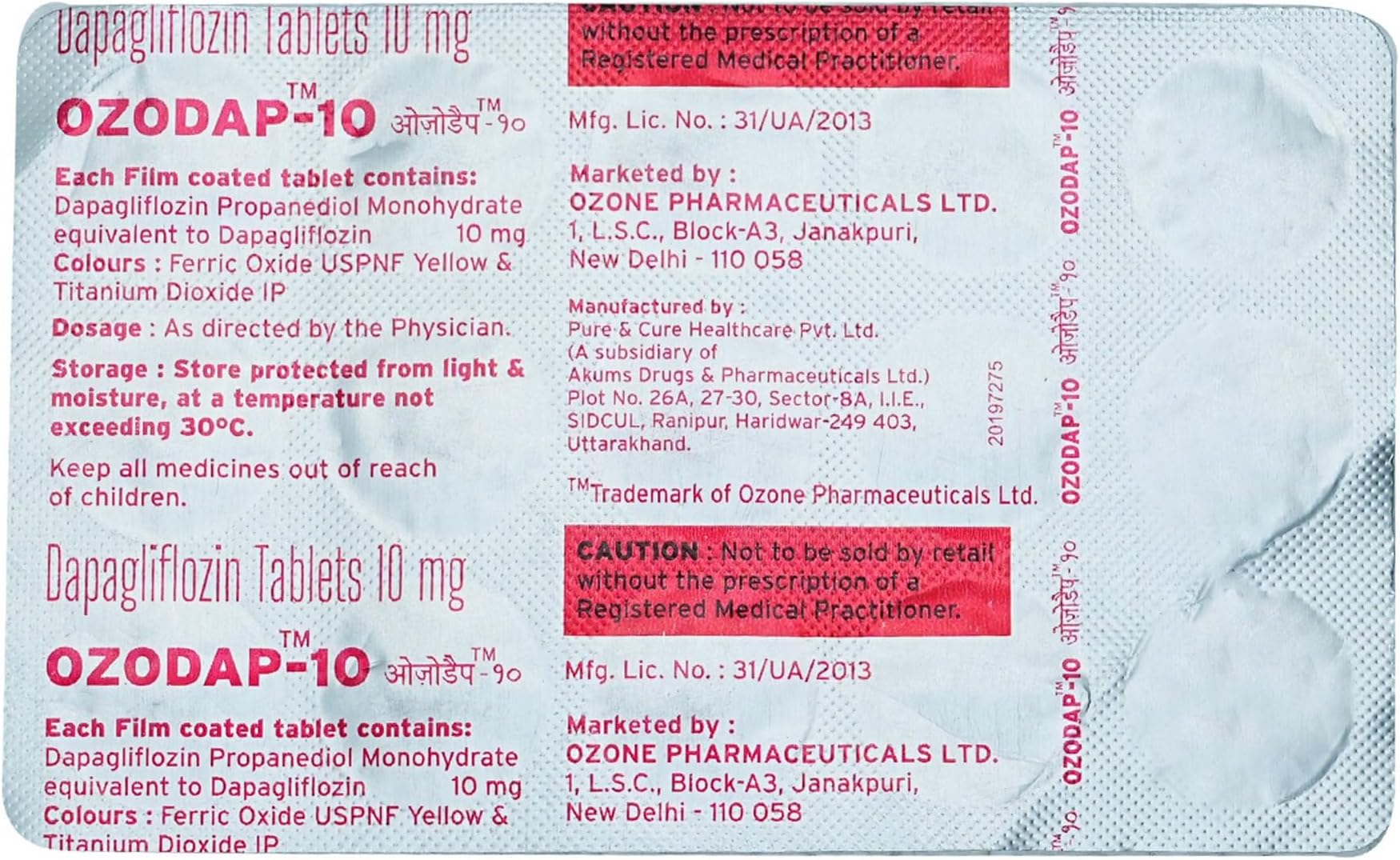 Ozodap-10 - Strip of 15 Tablets