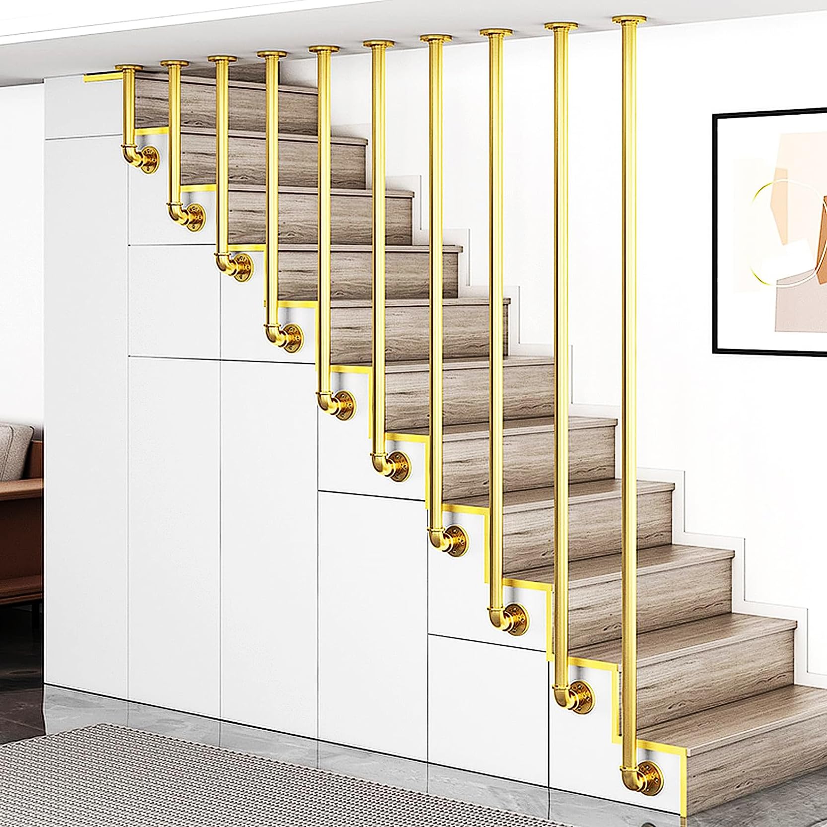 Rambarde d'escalier en tuyau galvanisé noir pour sécuriser les combles et couloirs