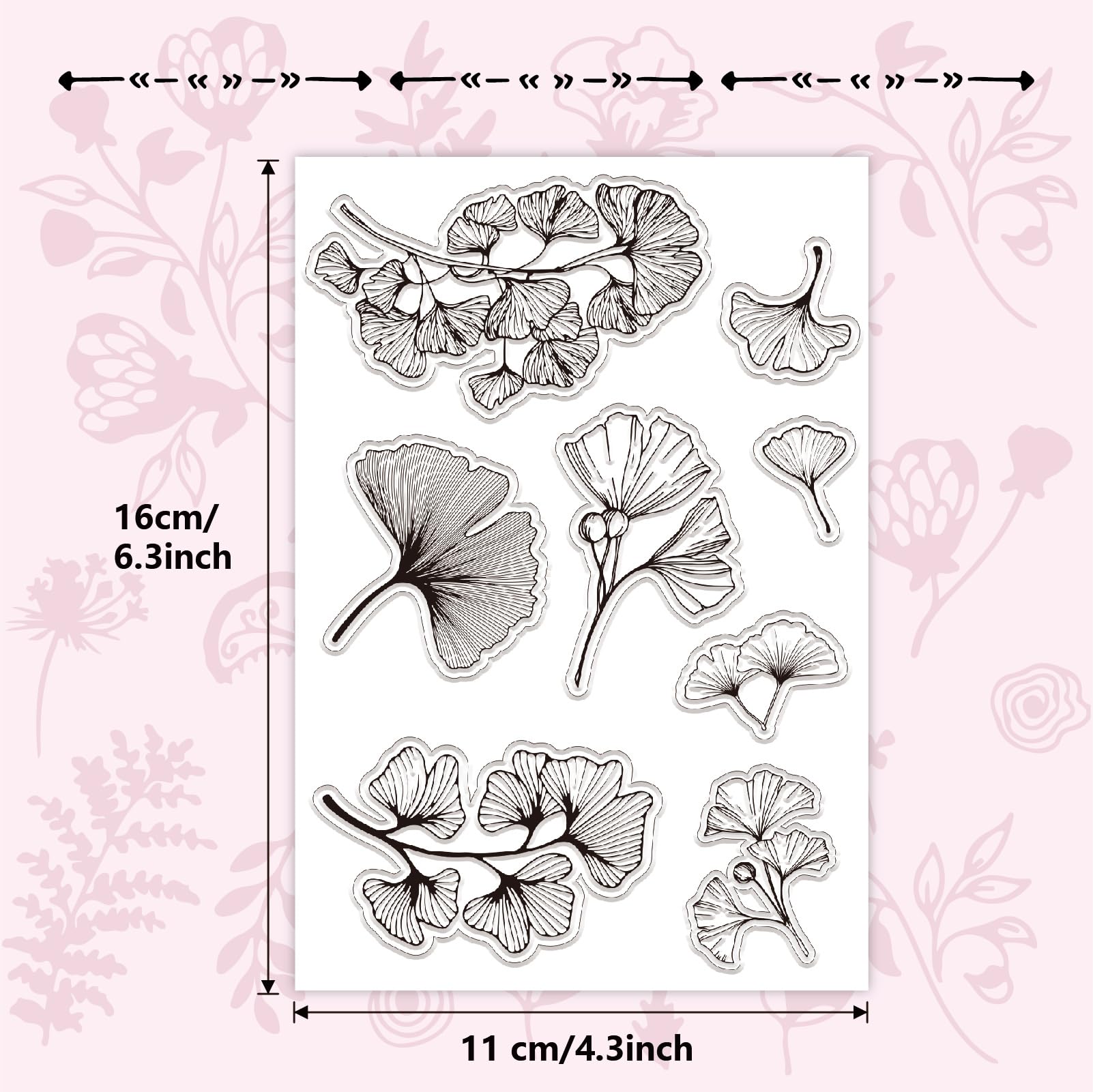 CRASPIRE Leaves Clear Rubber Stamps Ginkgo Leaves Spring Autumn Plant Transparent Postmark Silicone Seals Stamp DIY Scrapbooking Paper Craft Cards Making Photo Album Decorative - Image 2