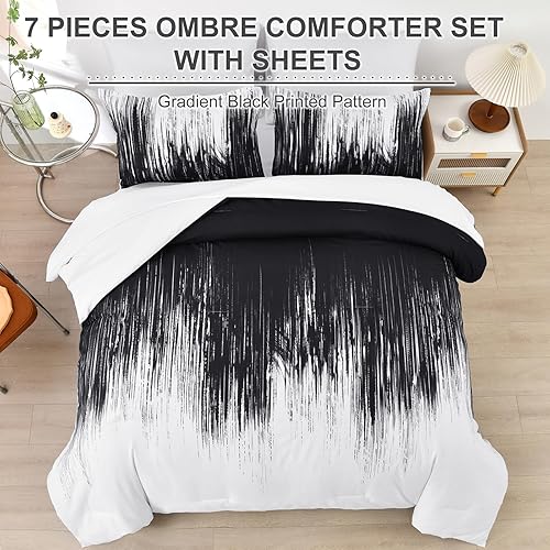 Miniatura 3 de Dinjoy Juego de edredón de color degradado óxido y naranja quemado, tamaño individual, reversible, bohemio, para niños y adolescentes, juego de cama