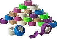 Vista 16 de Vendajes autoadhesivos, 1 pulgada x 5 yardas por rollo, paquete de 6 rollos, cinta elástica autoadhesiva cohesiva de primeros auxilios