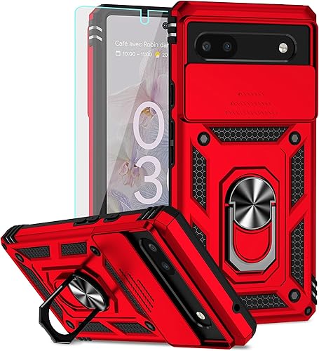 Miniatura 7 de Funda para Pixel 6a, funda para teléfono Google Pixel 6a, con protectores de pantalla y funda para cámara, grado militar 16 pies. Funda a prueba de