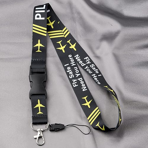 Miniatura 6 de MYOSPARK Llavero Pilot Lanyards con hebilla de seguridad desmontable con llavero seguro para mosca I Need You Here