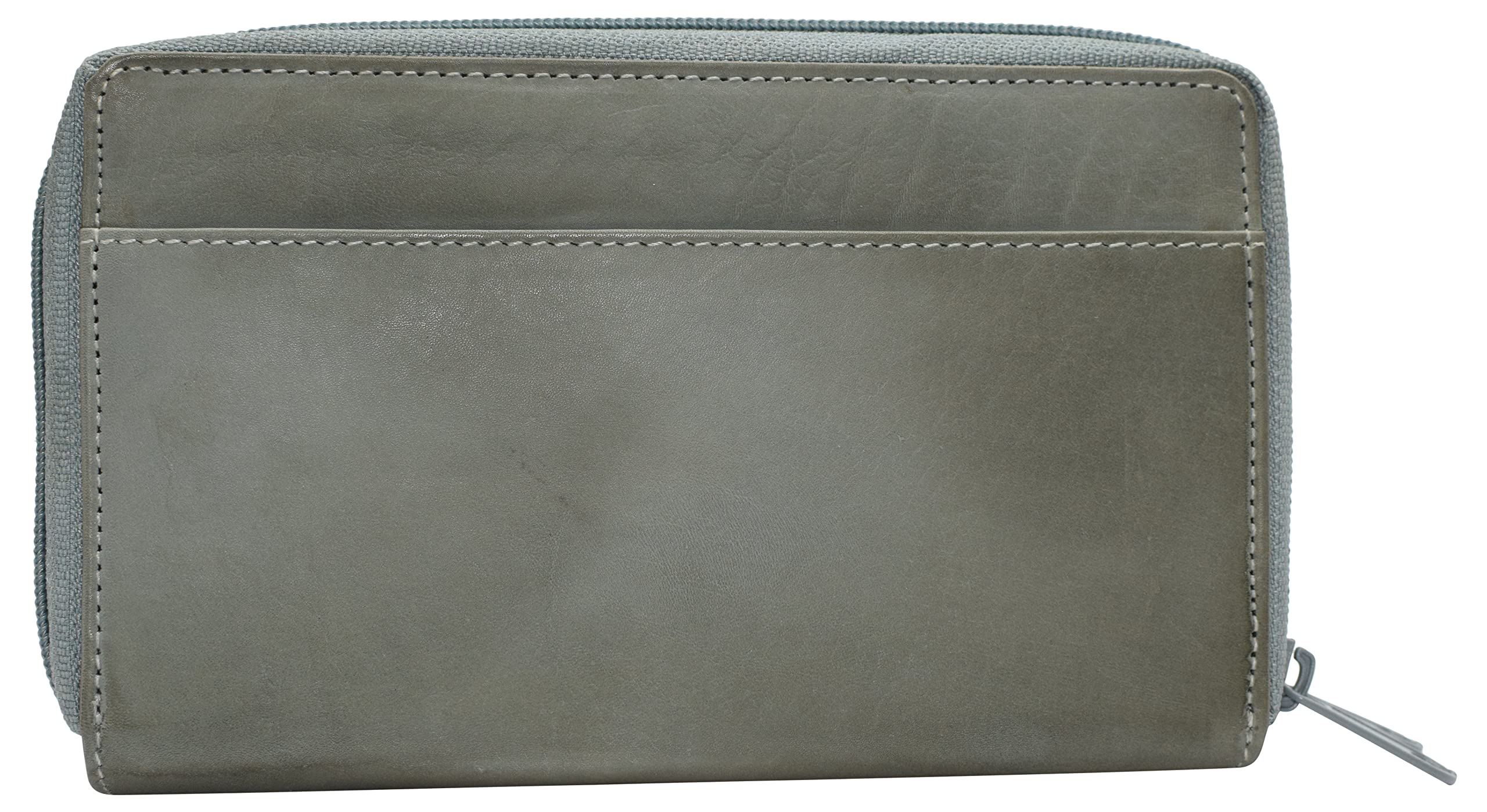 MARSHAL Genuine Leather Double Zipper Clutch Checkbook Wallet for Women #4575CF (Swiss SkyBlue)