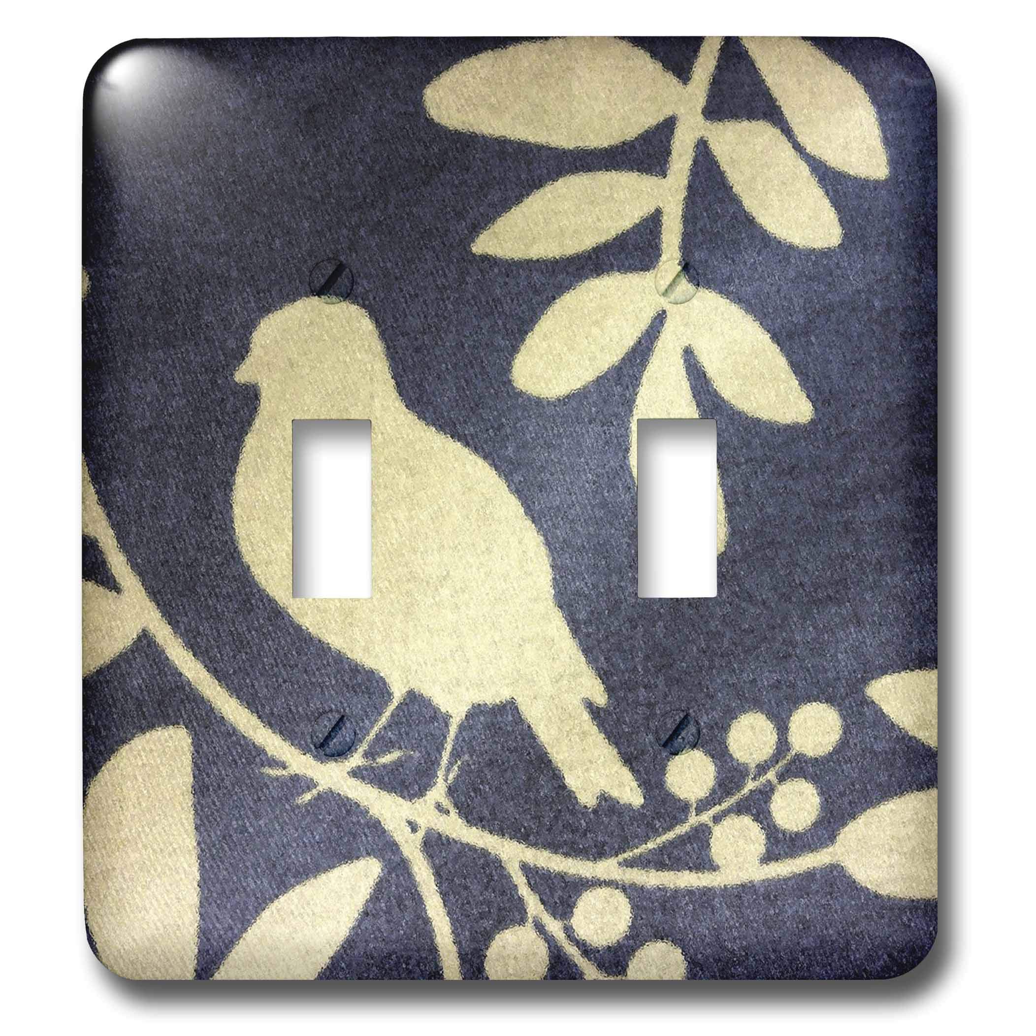 Plaque double interrupteur 3drose LSP 39683 2 oiseau ivoire finition premium