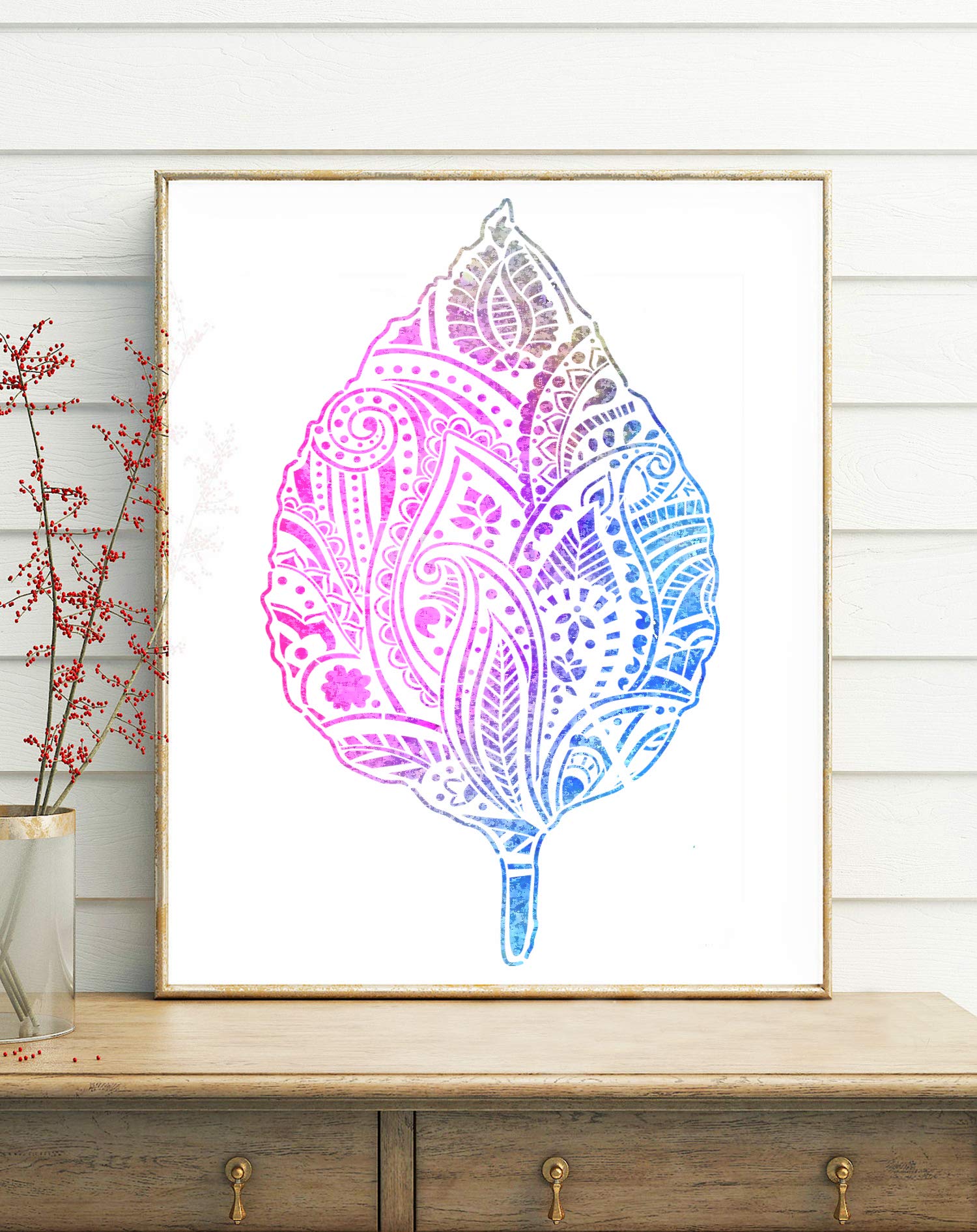 Amazon.co.jp: GSS Designs 葉 壁装飾ステンシル - 大きな曼荼羅リーフ